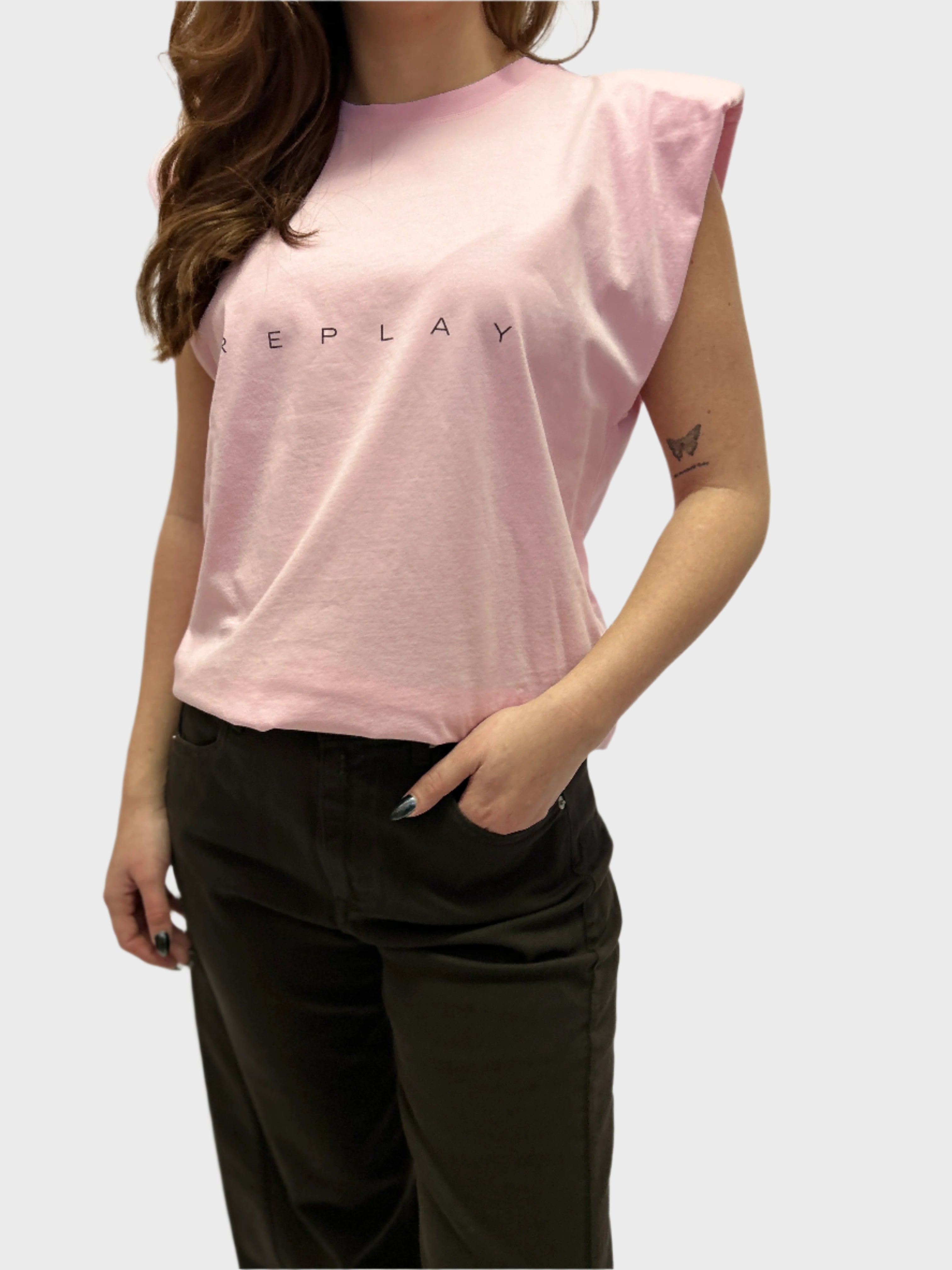 REPLAY DÁMSKY ŽERZEJOVÝ TOP S POTLAČOM