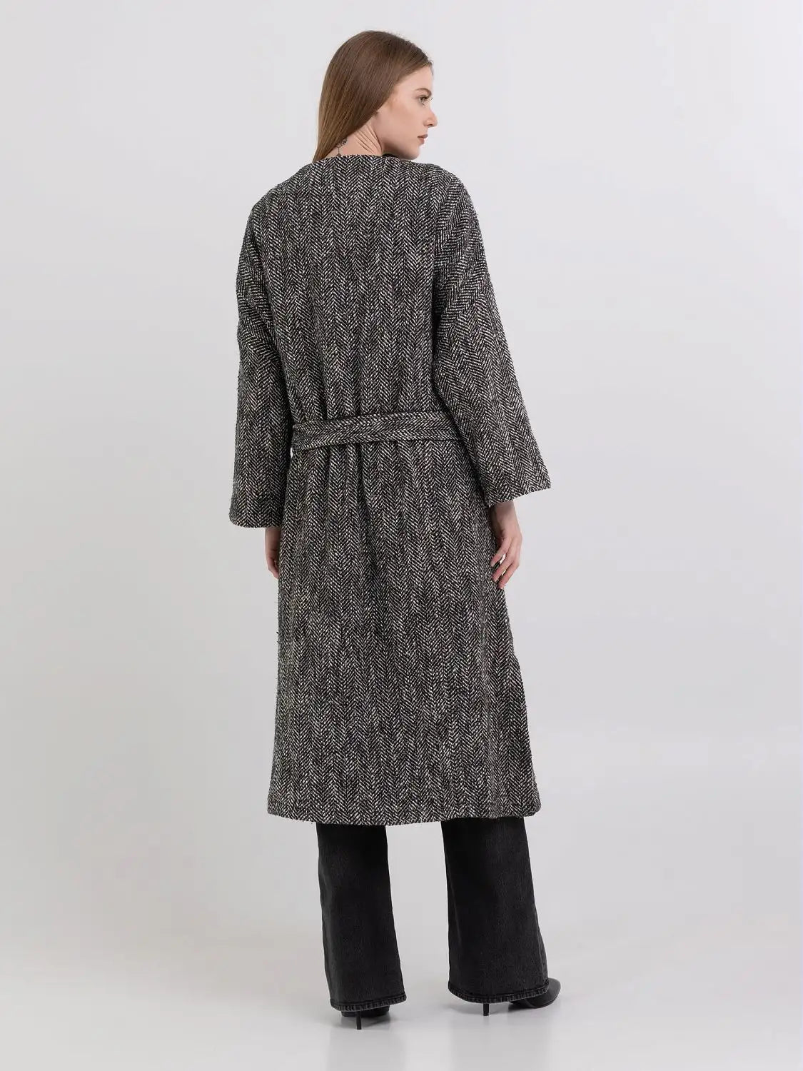 REPLAY DÁMSKÝ KABÁT SE VZOREM RYBÍ KOSTI