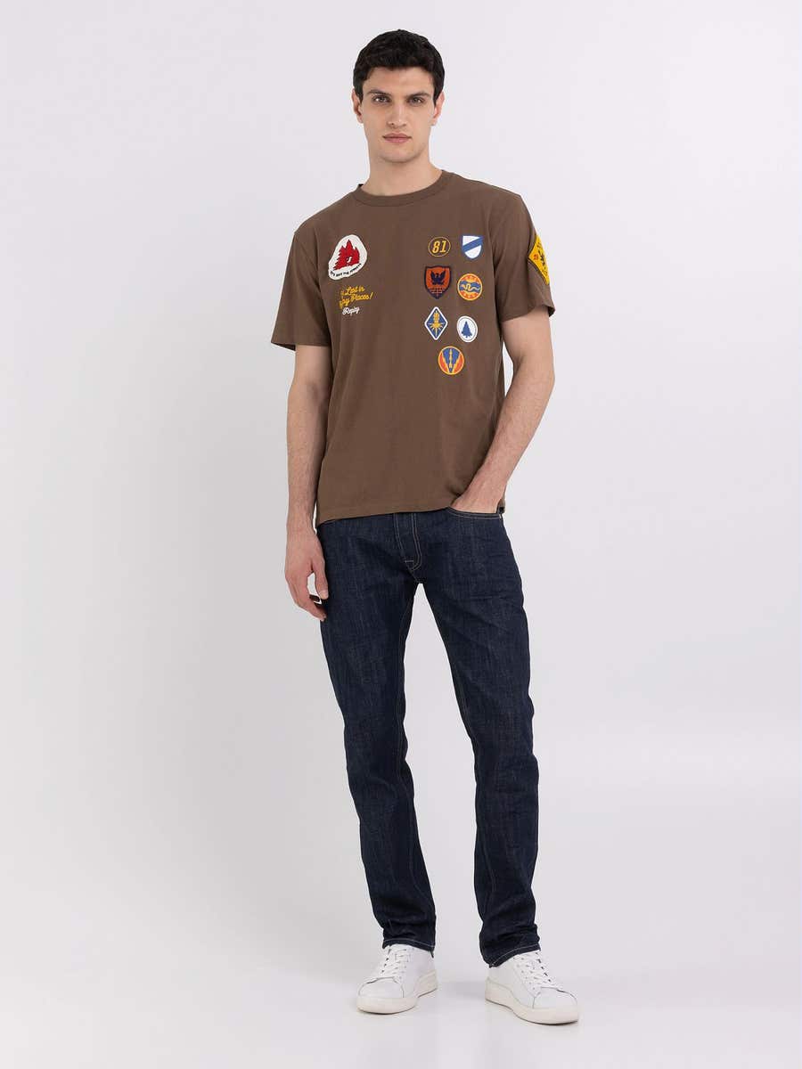 REPLAY PÁNSKE TRIČKO Z ŽERZEJ S NÁŠIVKOU