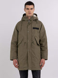 REPLAY MEN'S TWILL PARKA WITH SHERPA LINING