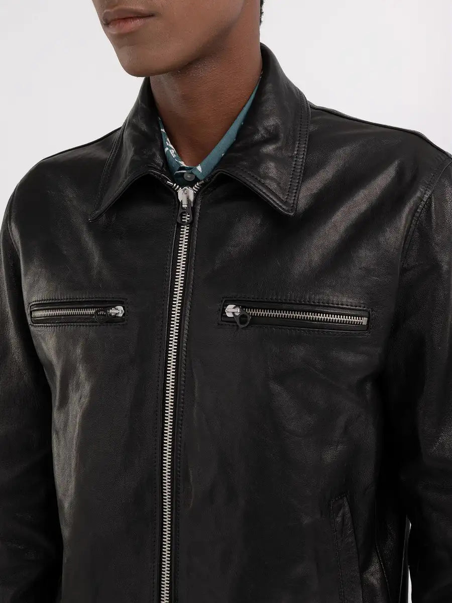 REPLAY FÉRFI PILÓTÁS BŐR DZSEKI GALLÉRRAL