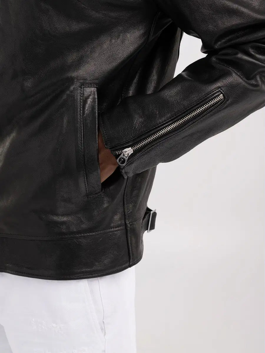 REPLAY PÁNSKA LETECKÁ KOŽENÁ BUNDA S GOLIEROM