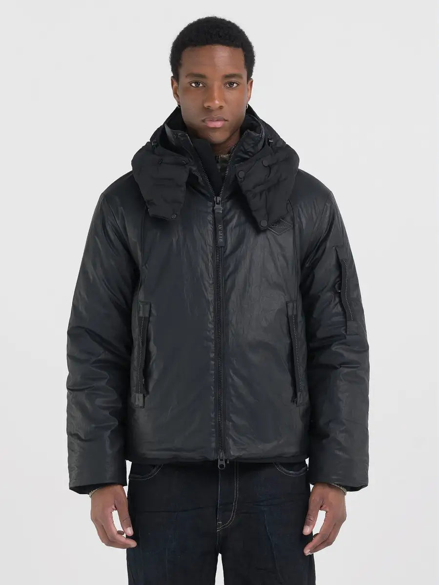 REPLAY FÉRFI PUPLIN KAPUCNIS KABÁT