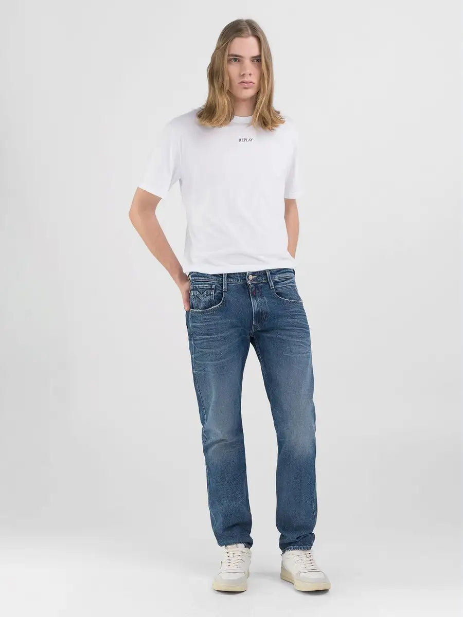 REPLAY PÁNSKÉ ANBASS SLIM FIT DŽÍNY