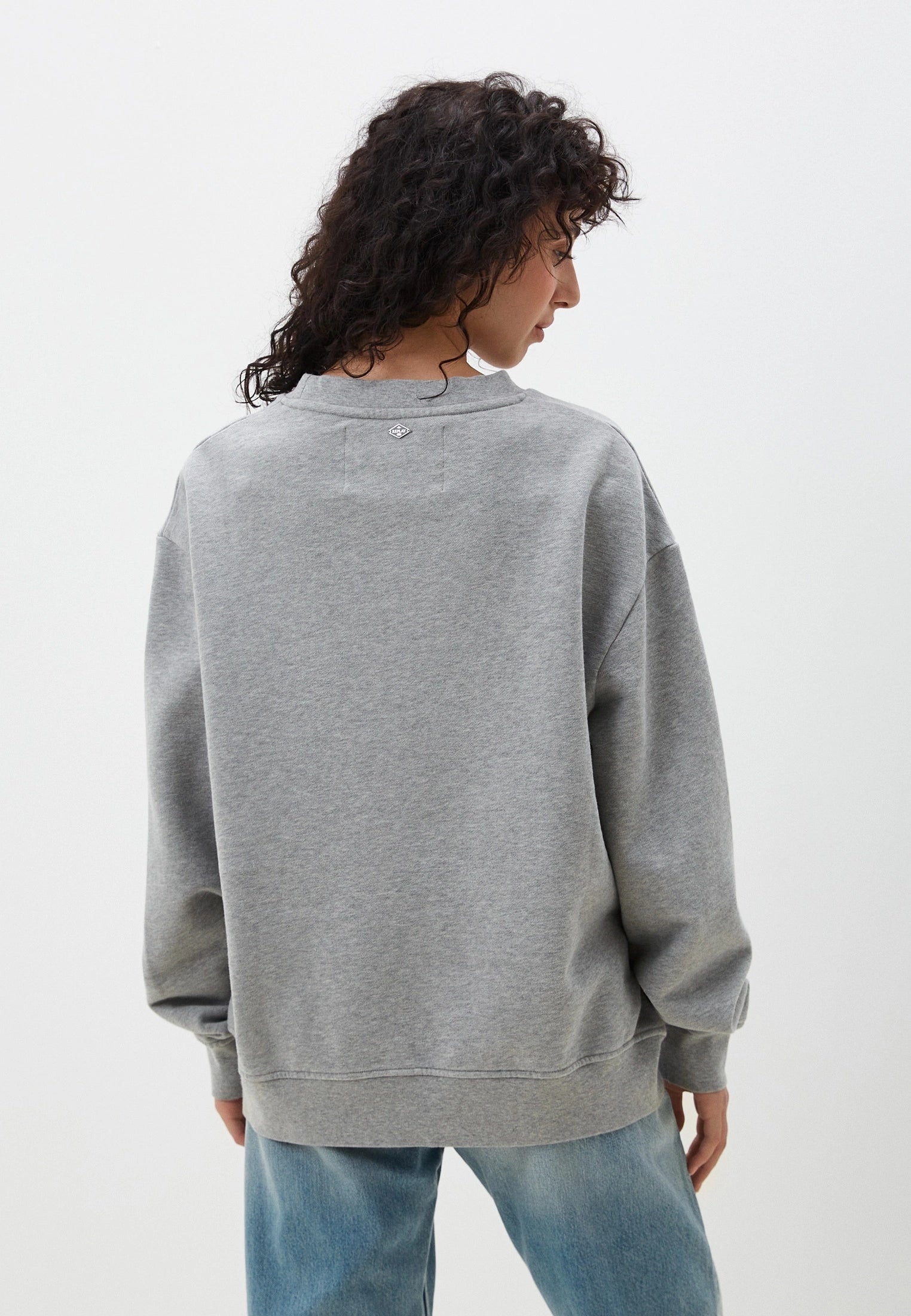 REPLAY WOMEN'S COTTON OVERSIZED HOODIE WITH PRINT 