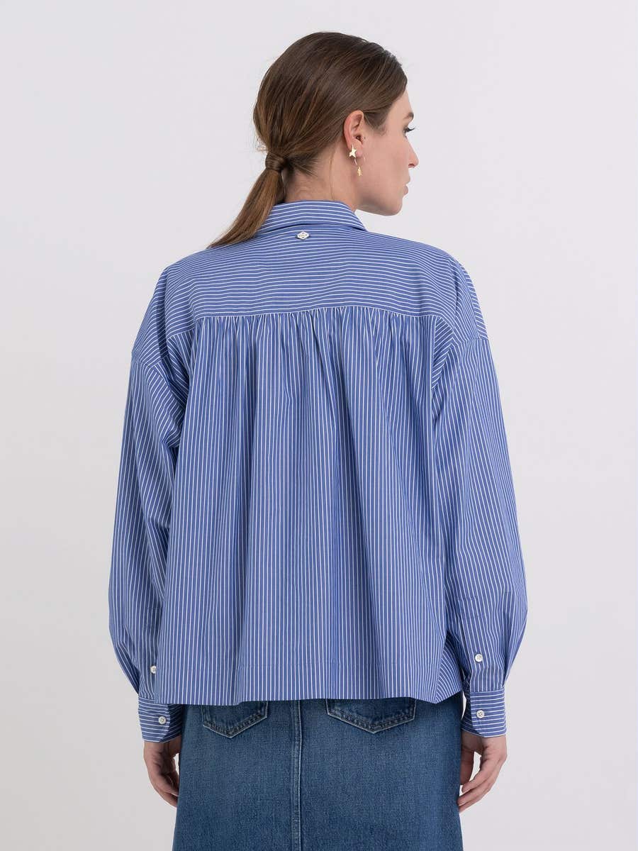 REPLAY WOMEN'S STRIPED POPLIN SHIRT