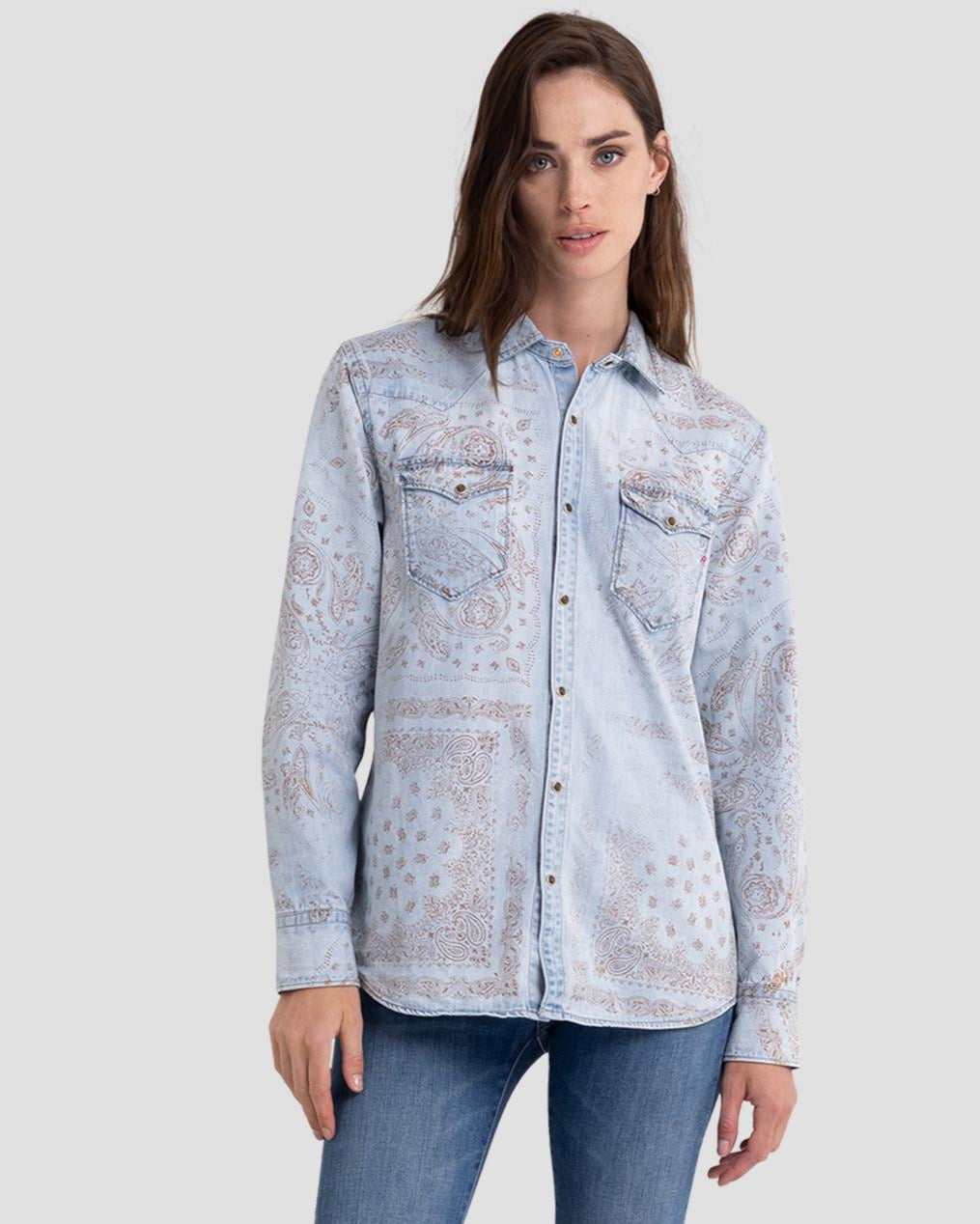 WOMEN'S REPLAY SHIRT WITH PATTERN