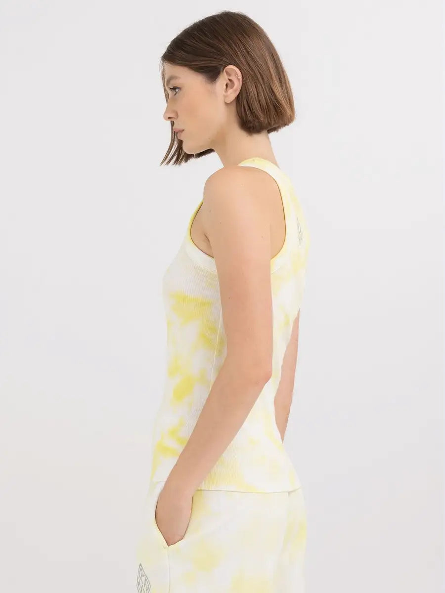 REPLAY BATIKOVANÝ ŽEBROVANÝ TOP BEZ RUKÁVŮ