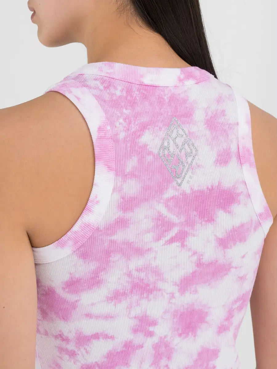 REPLAY BATIKOVANÝ ŽEBROVANÝ TOP BEZ RUKÁVŮ