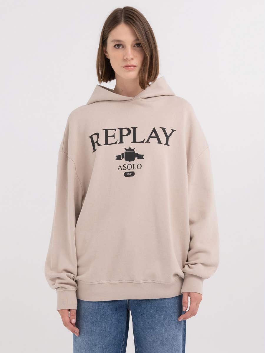 REPLAY OVERSIZED DÁMSKÁ MIKINA S POTISKEM - W3100B.000.23650P