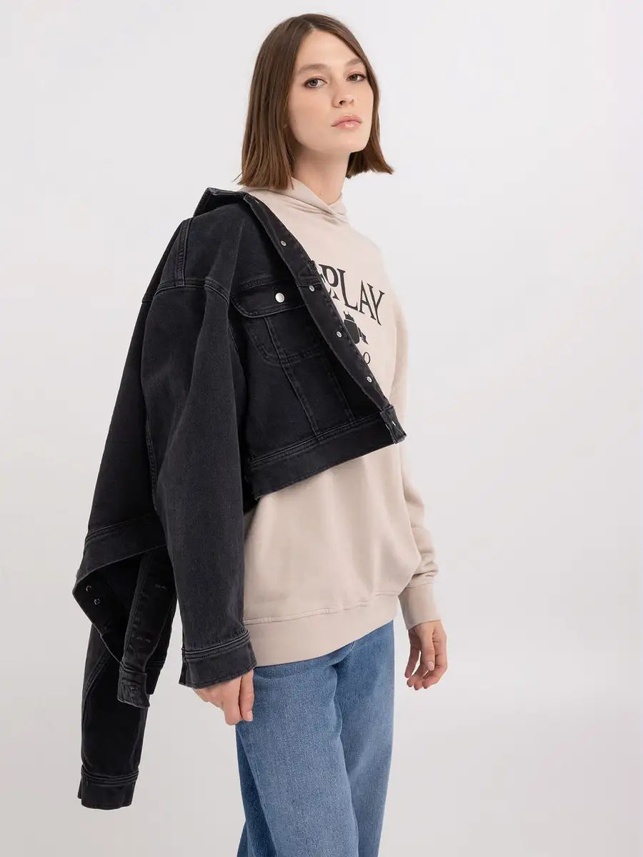 REPLAY OVERSIZED DÁMSKÁ MIKINA S POTISKEM - W3100B.000.23650P