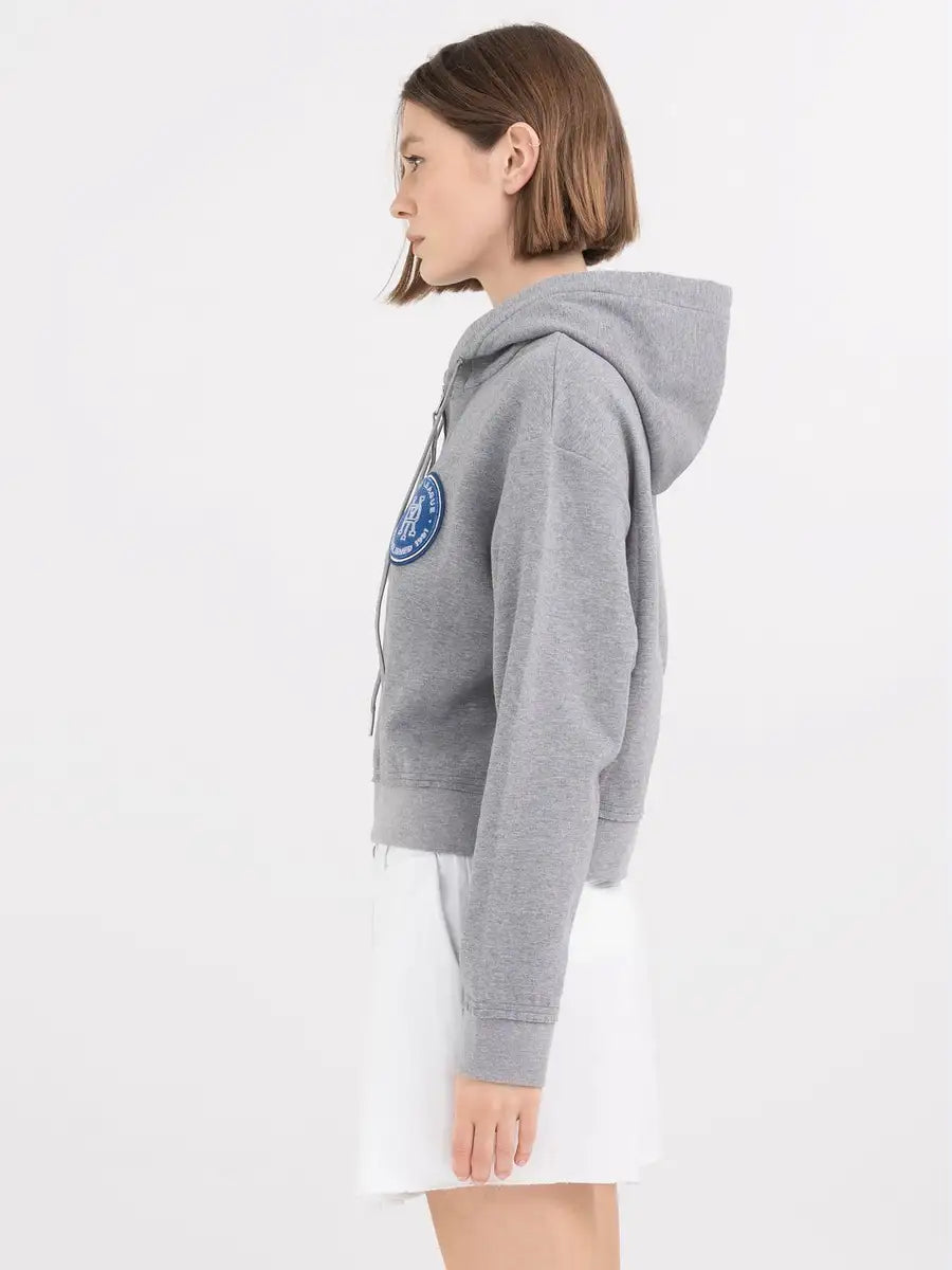 REPLAY WOMEN'S CROPPED SWEATSHIRT WITH PATCH