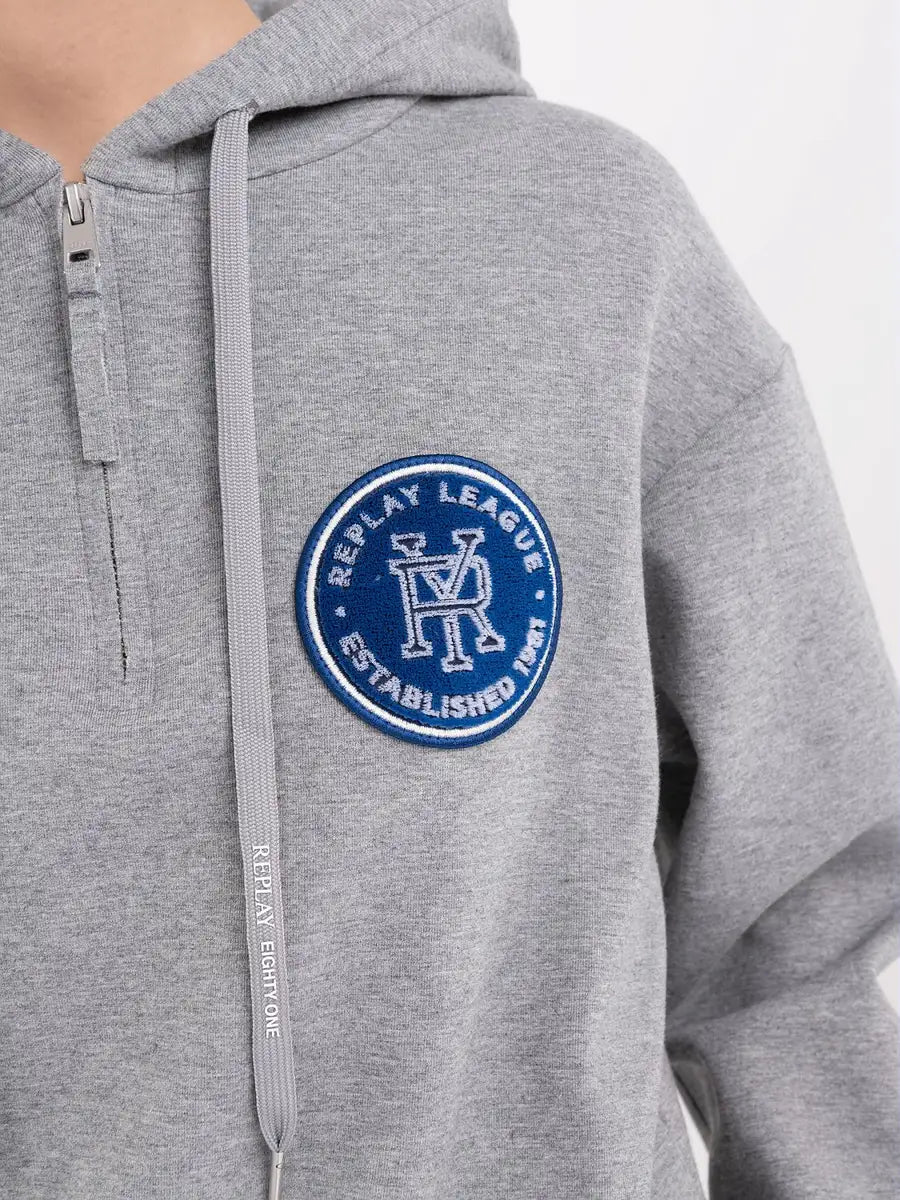 REPLAY DÁMSKÁ ZKRÁCENÁ MIKINA S NÁŠIVKOU