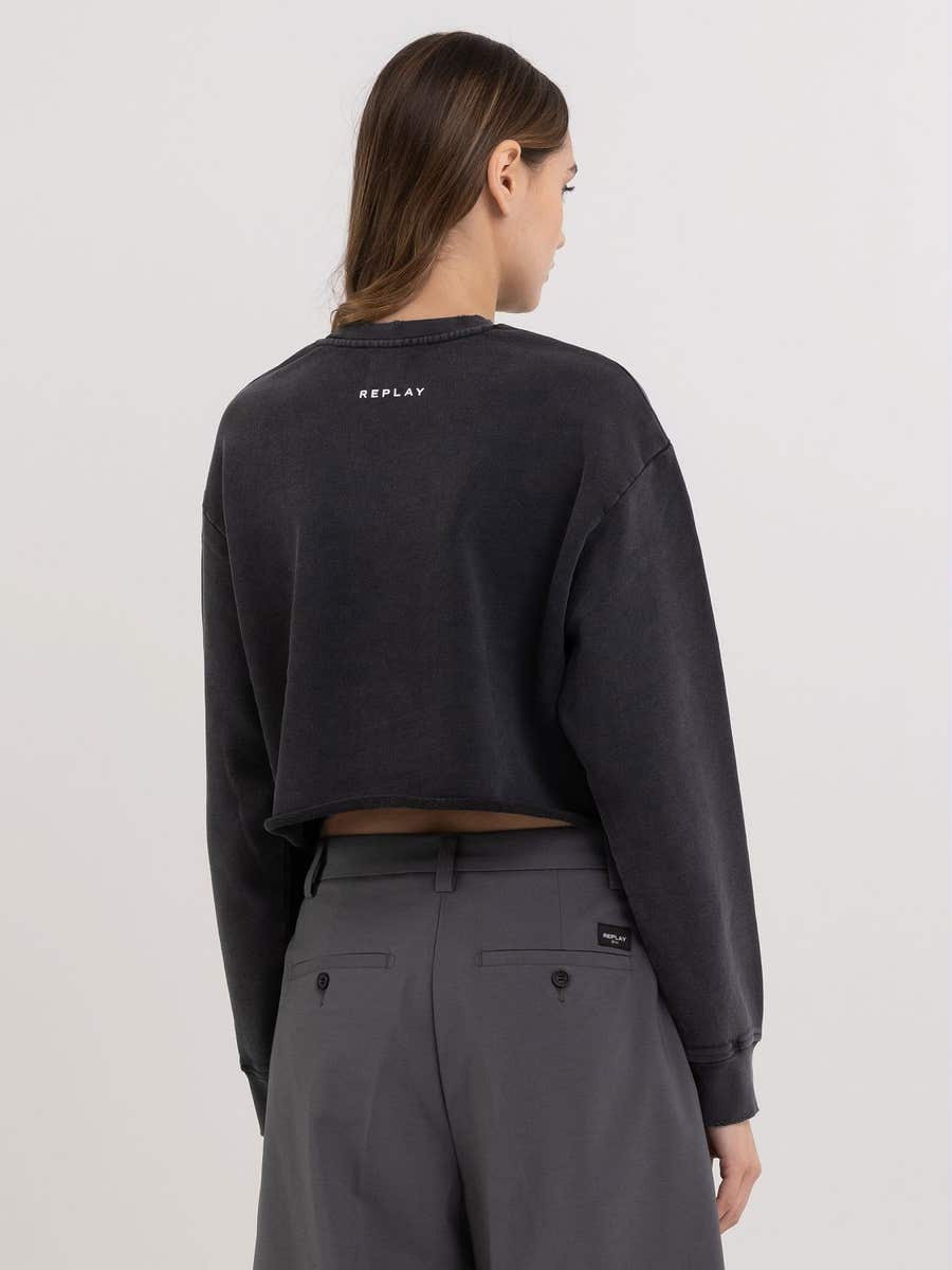 REPLAY DÁMSKÁ ZKRÁCENÁ MIKINA S HADÍM POTISKEM