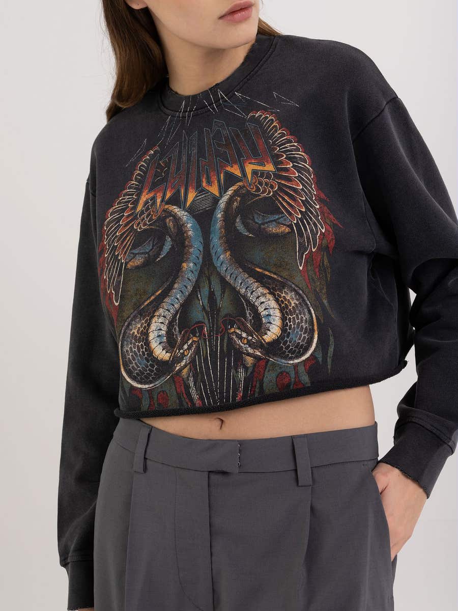 REPLAY DÁMSKÁ ZKRÁCENÁ MIKINA S HADÍM POTISKEM