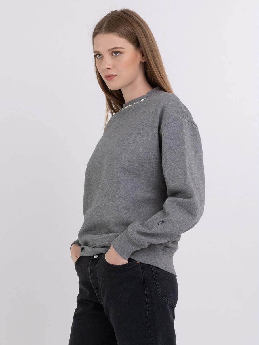 REPLAY DÁMSKÁ MIKINA S VÝSTŘIHEM S KAMÍNKY