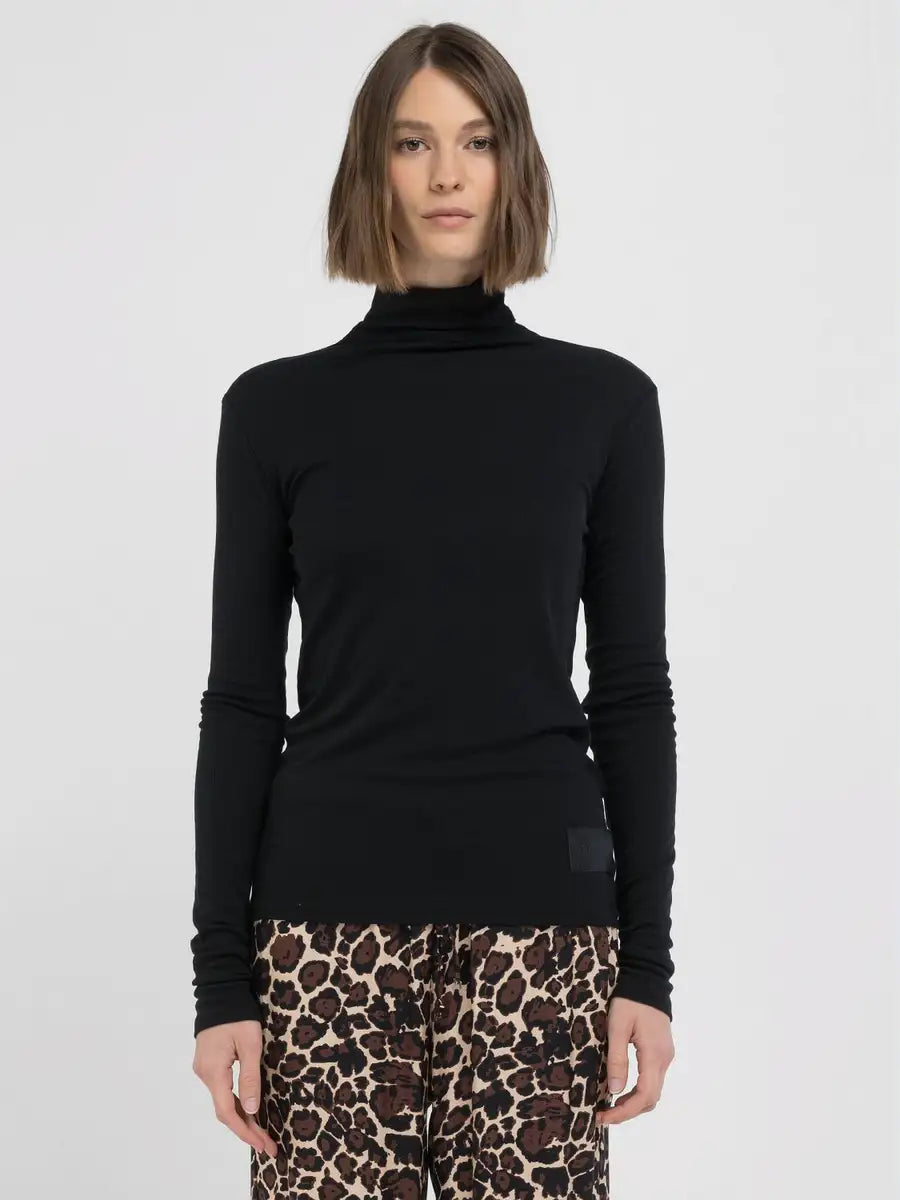 REPLAY NŐI SLIM-FIT PÓLÓ HOSSZÚ UJJAL ÉS MAGAS GALLÉRRAL