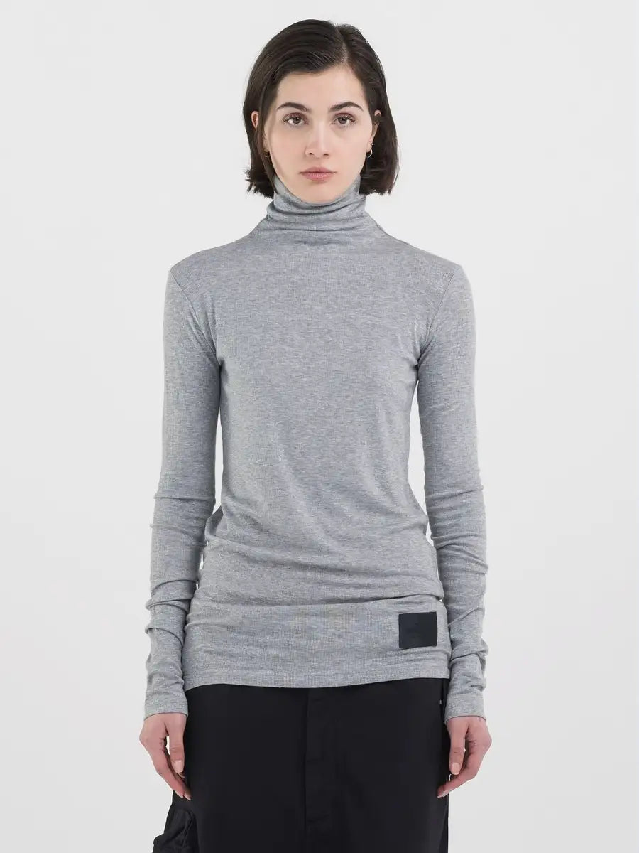 REPLAY DÁMSKÉ TRIČKO SLIM-FIT S DLOUHÝMI RUKÁVY A VYSOKÝM LÍMCEM 