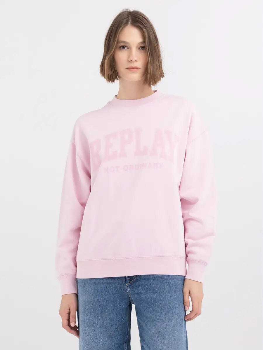 REPLAY DÁMSKA OVERSIZED MIKINA Z ORGANICKEJ BAVLNY S POTLAČOM - W3586T.000.23158HG