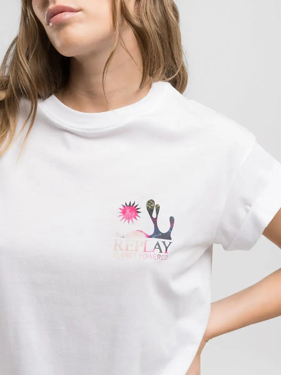 DÁMSKÉ TRIČKO REPLAY S POTISKEM PLANET POWERED