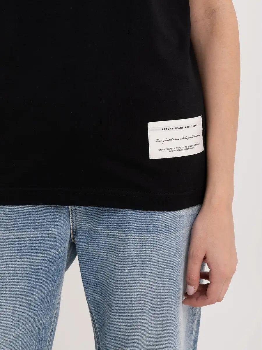 REPLAY DÁMSKÉ TRIČKO S POTISKEM A VÝŠIVKOU