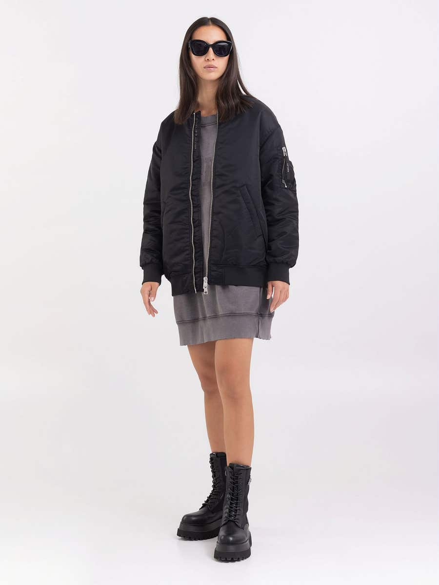 REPLAY DÁMSKÝ BOMBER VOLNÉHO STŘIHU ZE SATÉNOVÉHO POLYAMIDU