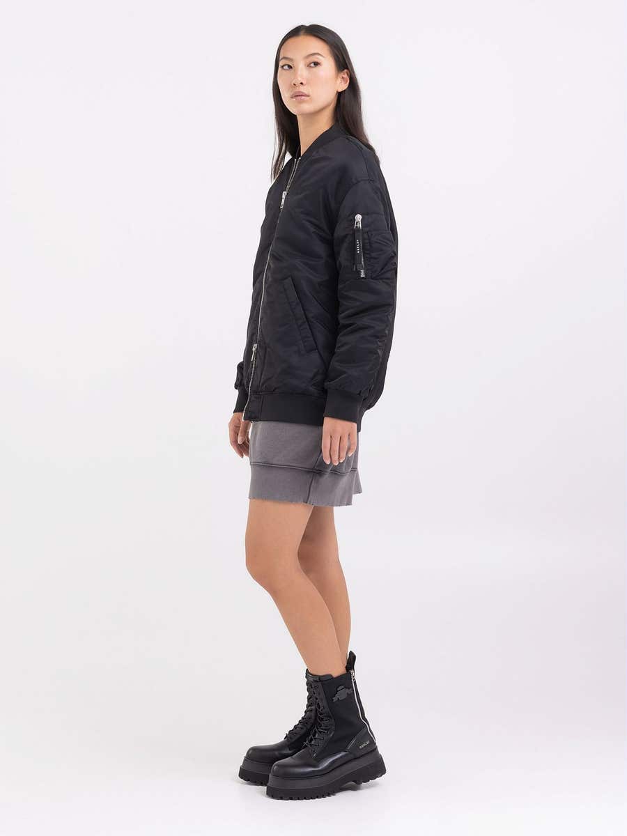 REPLAY DÁMSKÝ BOMBER VOLNÉHO STŘIHU ZE SATÉNOVÉHO POLYAMIDU