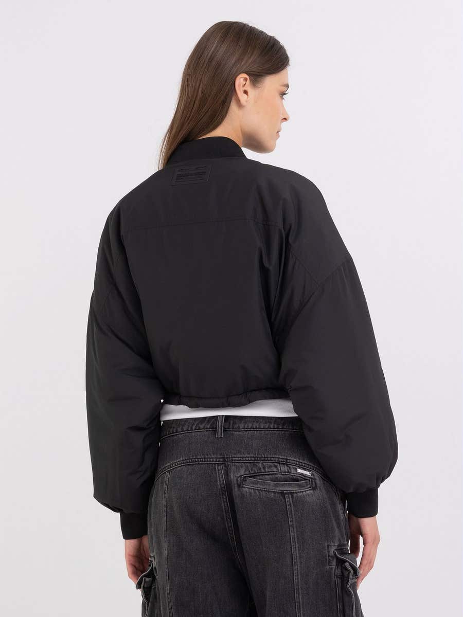 REPLAY WOMEN'S CROP NYLON BOMBER JACKET