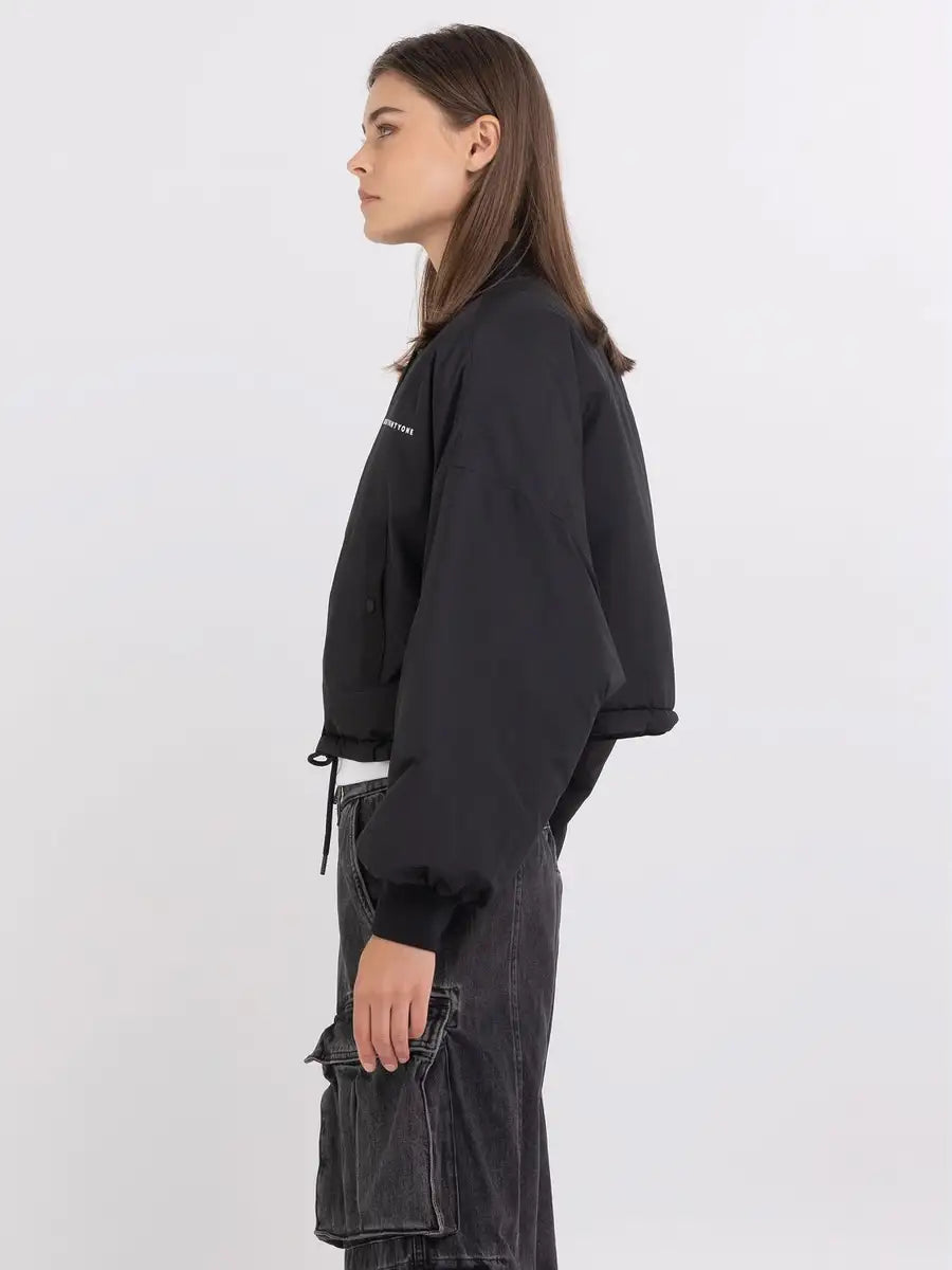 REPLAY WOMEN'S CROP NYLON BOMBER JACKET