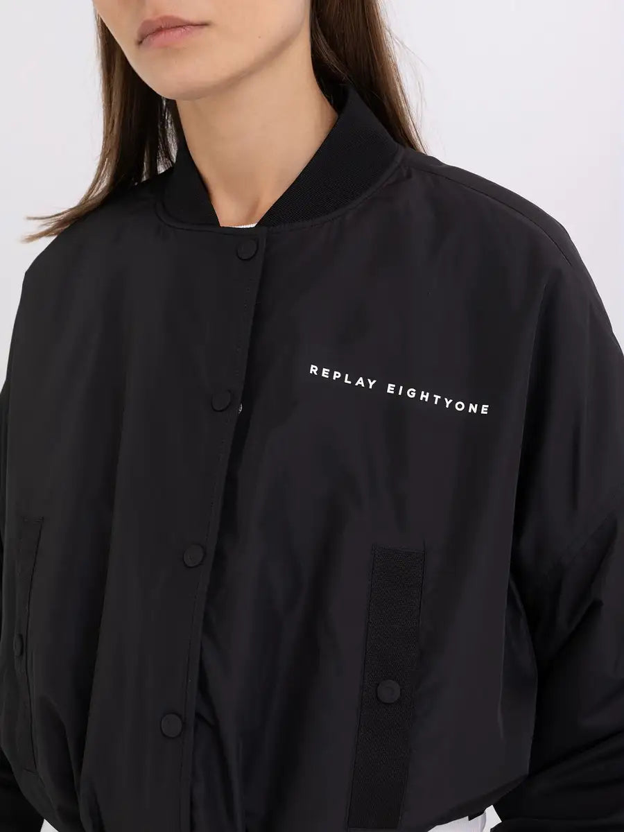 REPLAY WOMEN'S CROP NYLON BOMBER JACKET