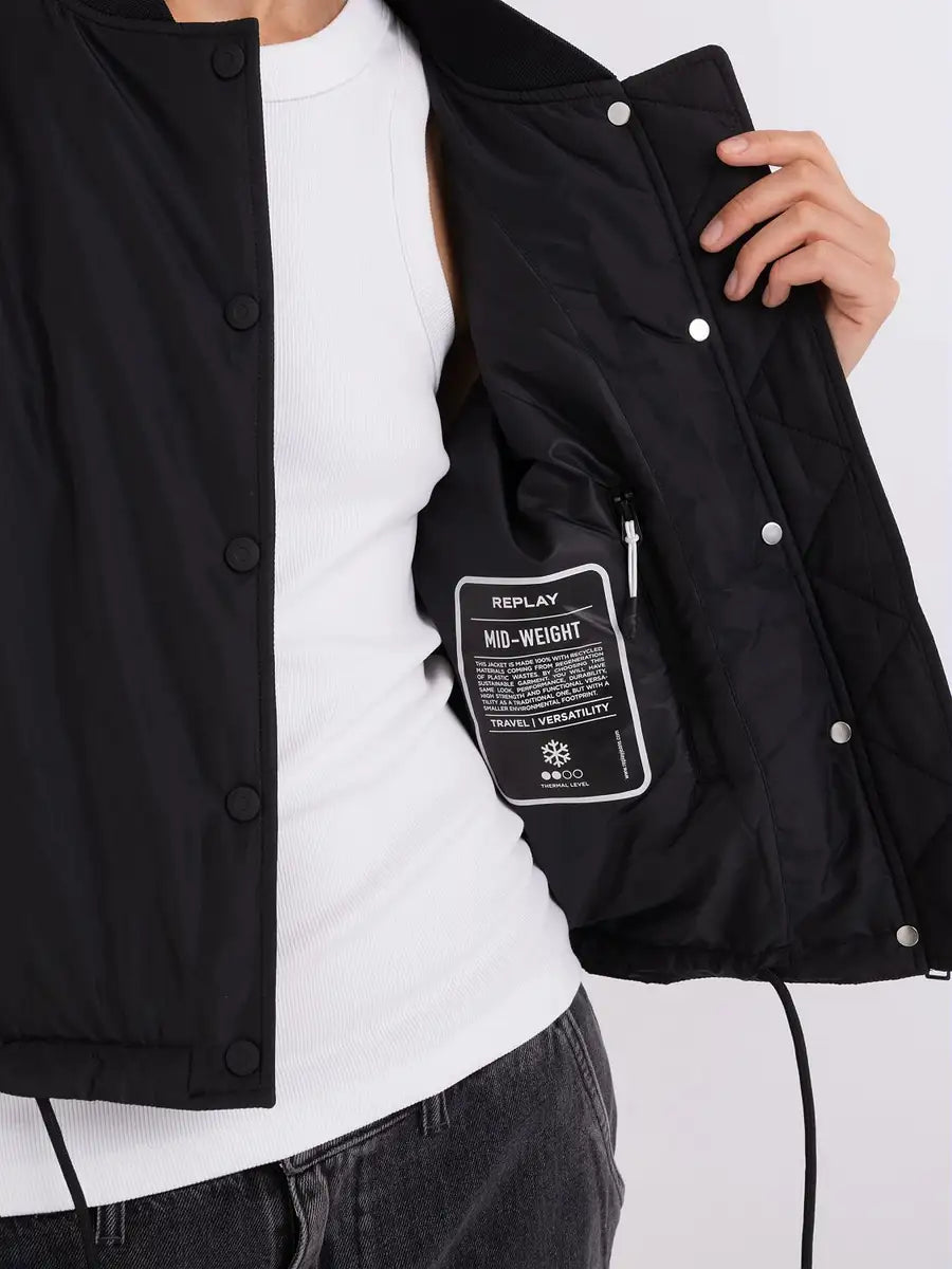 REPLAY WOMEN'S CROP NYLON BOMBER JACKET