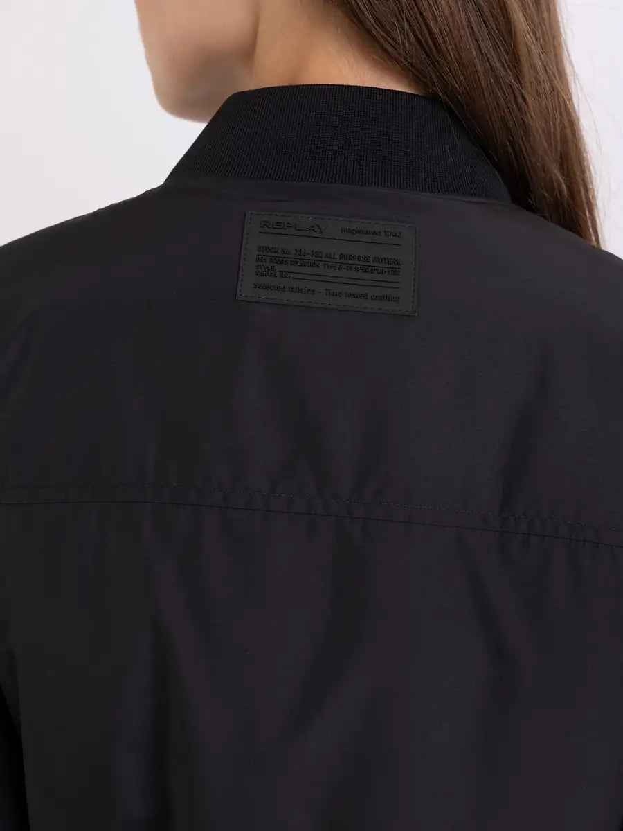 REPLAY WOMEN'S CROP NYLON BOMBER JACKET
