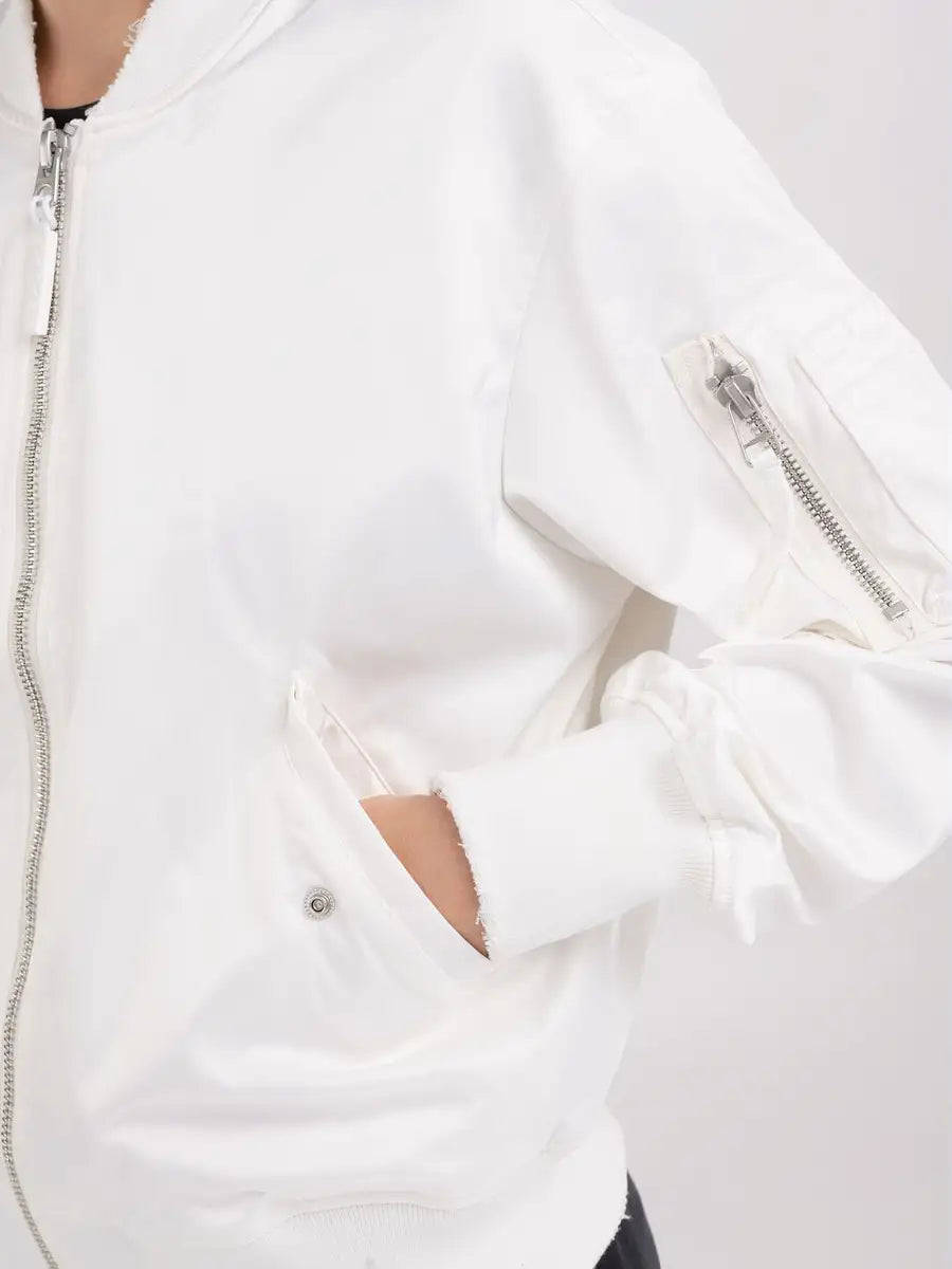 REPLAY WOMEN'S NYLON BOMBER JACKET WITH MICRO-TEAR