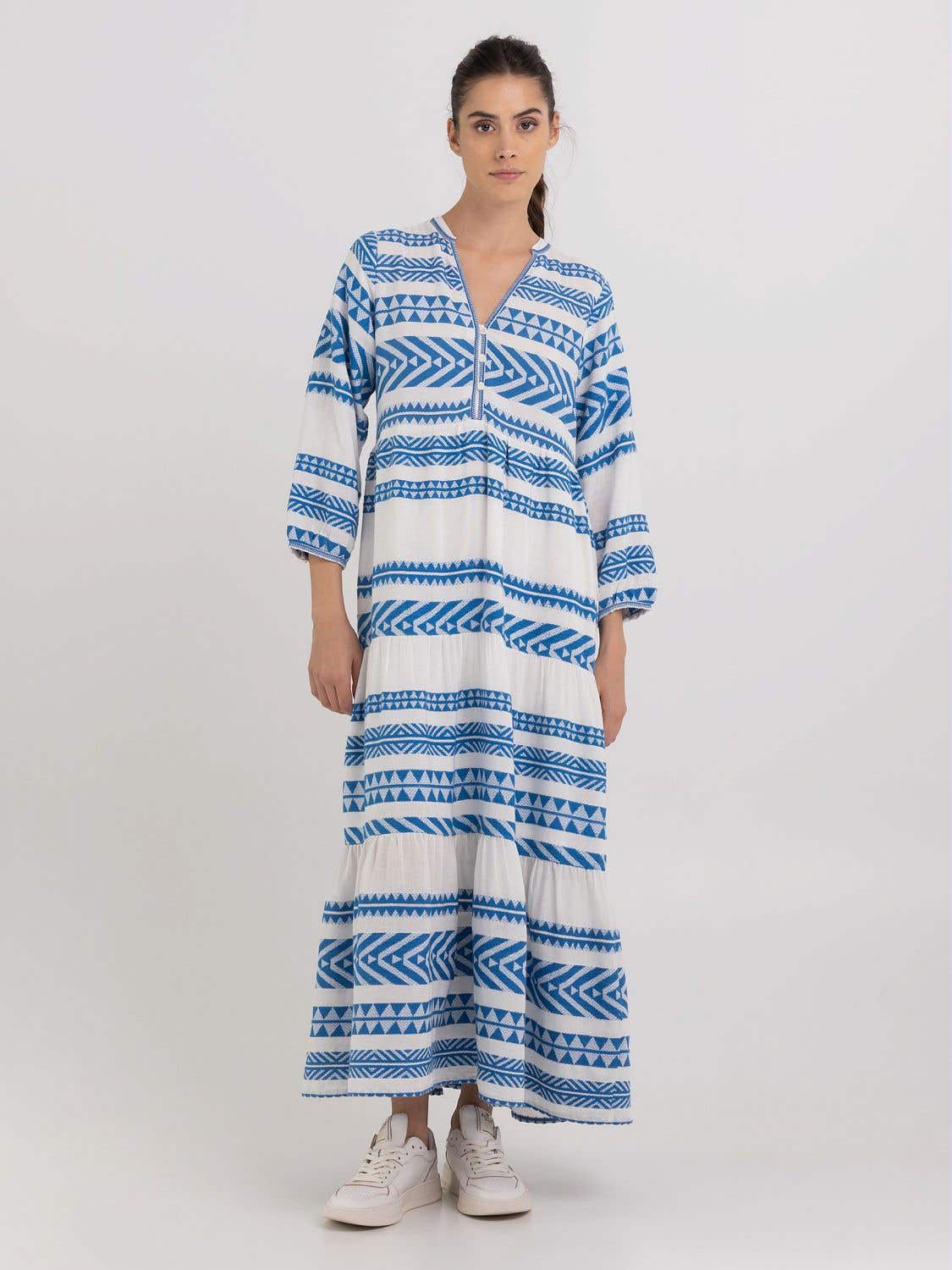 REPLAY DLOUHÉ ŠATY S VÝSTŘIHEM NA KNOFLÍKY