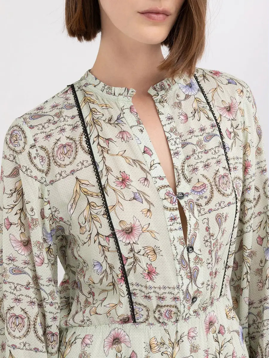 REPLAY DLHÉ ŠATY S VOLÁNOM Z VISKÓZOVÉHO SATÉNU 