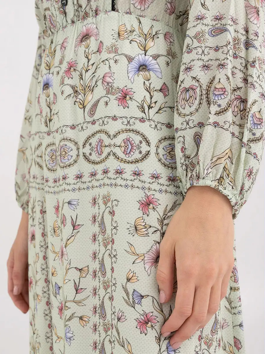 REPLAY DLHÉ ŠATY S VOLÁNOM Z VISKÓZOVÉHO SATÉNU 