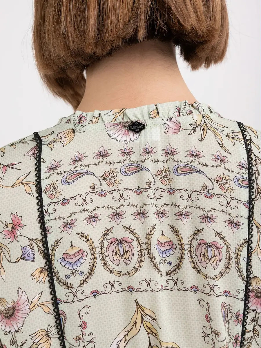 REPLAY DLHÉ ŠATY S VOLÁNOM Z VISKÓZOVÉHO SATÉNU 