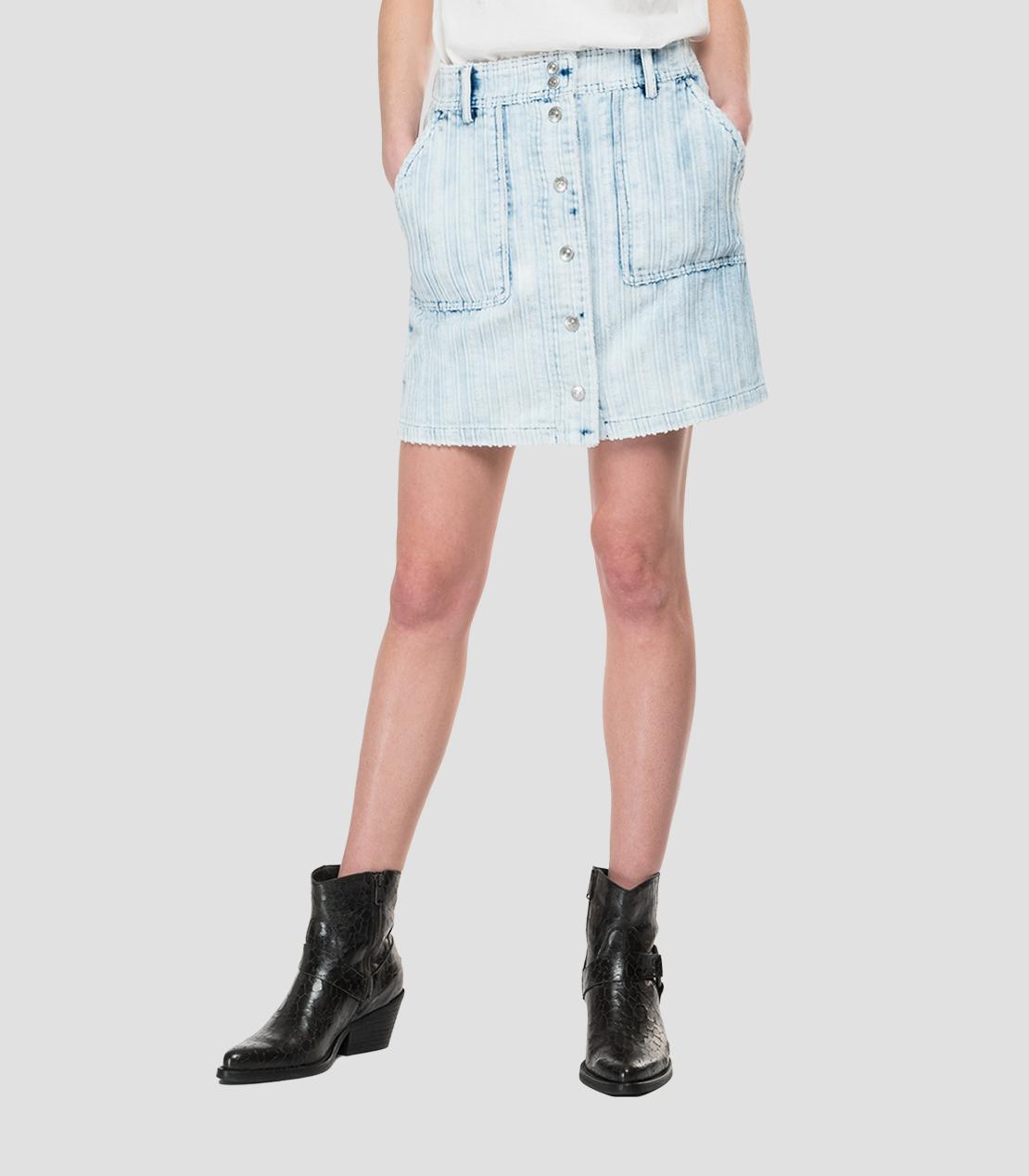 REPLAY MANŽESTROVÁ SUKNĚ NA KNOFLÍKY