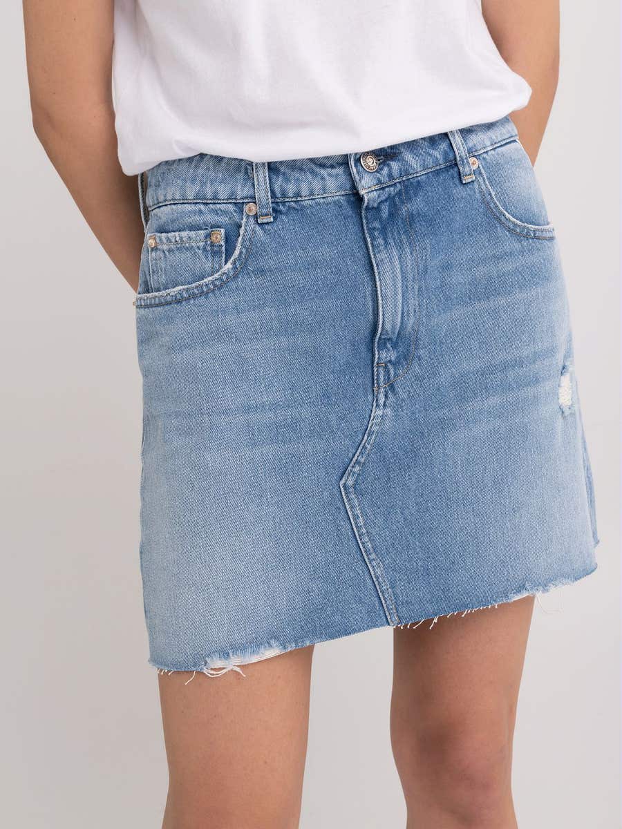 REPLAY DÁMSKA DŽÍNOVÁ SUKŇA S ODERKAMI 