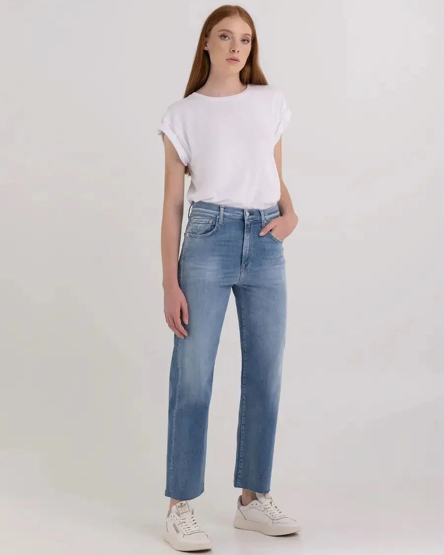 REPLAY WOMEN'S JEANS REYNE STRAIGHT FIT