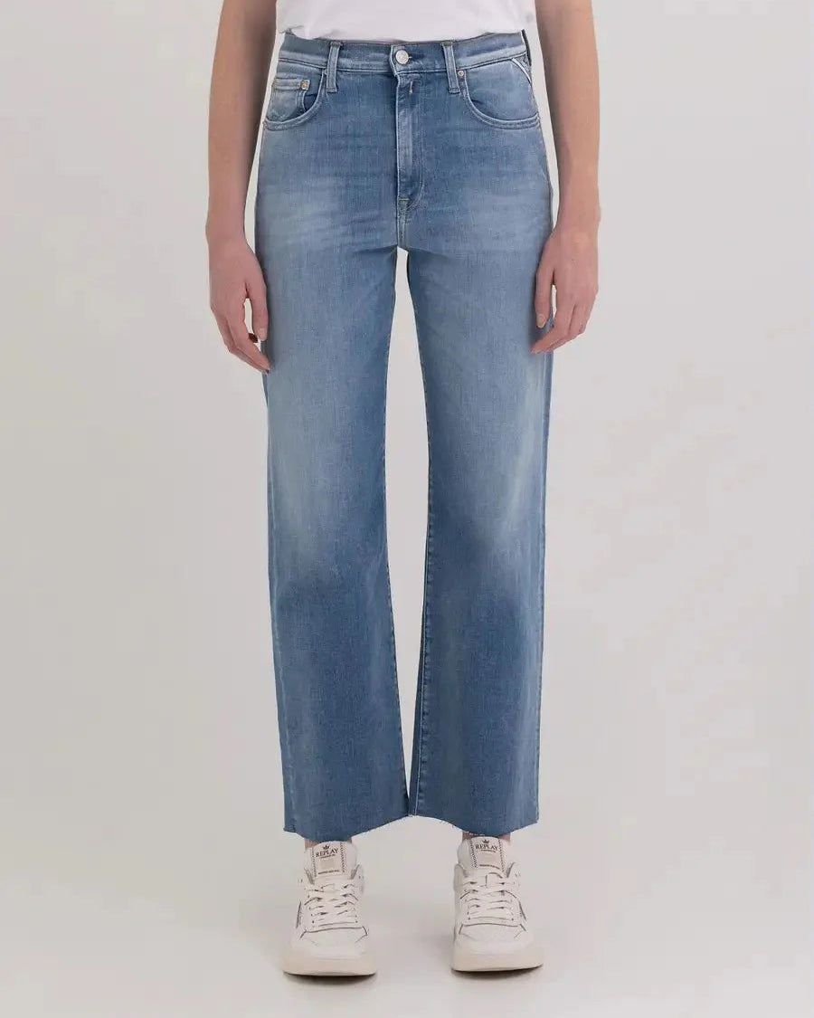 REPLAY WOMEN'S JEANS REYNE STRAIGHT FIT