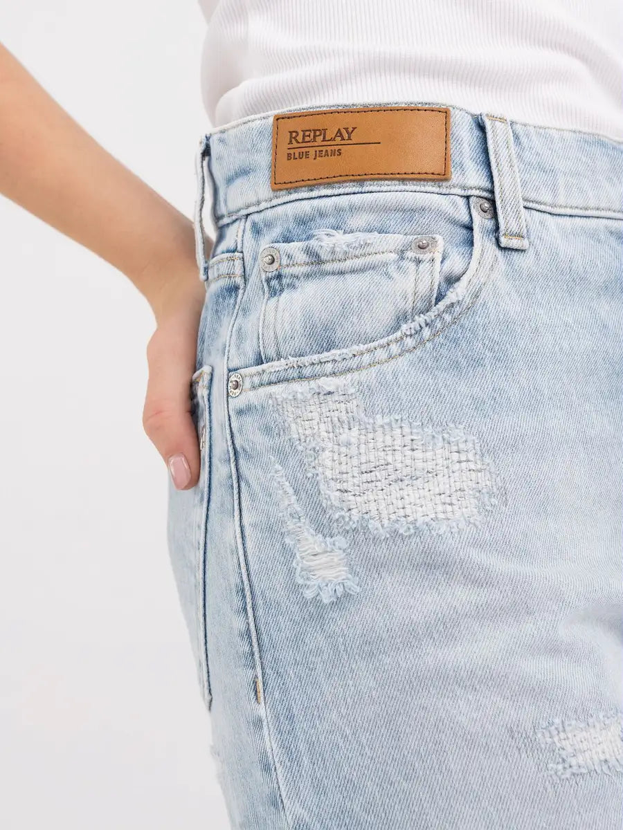 JAYLIE DÁMSKE REPLAY DŽÍNY ŠIROKÉHO STRIHU