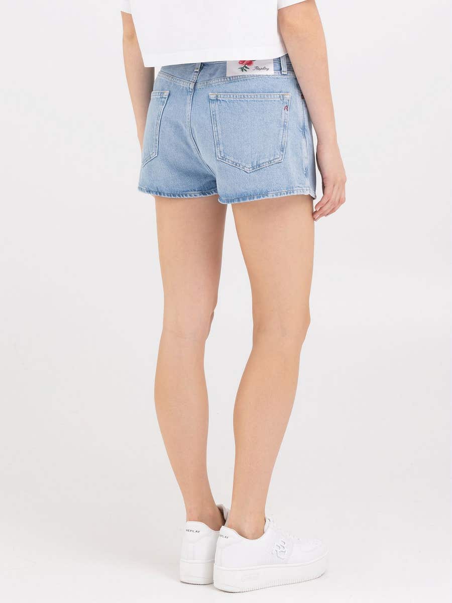 REPLAY SKORT ZE SVĚTLE MODRÉ DŽÍNOVINY