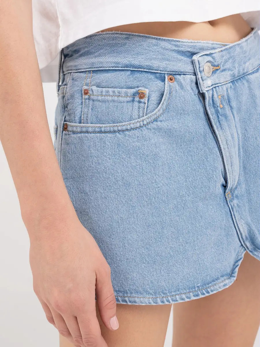 REPLAY SKORT ZE SVĚTLE MODRÉ DŽÍNOVINY