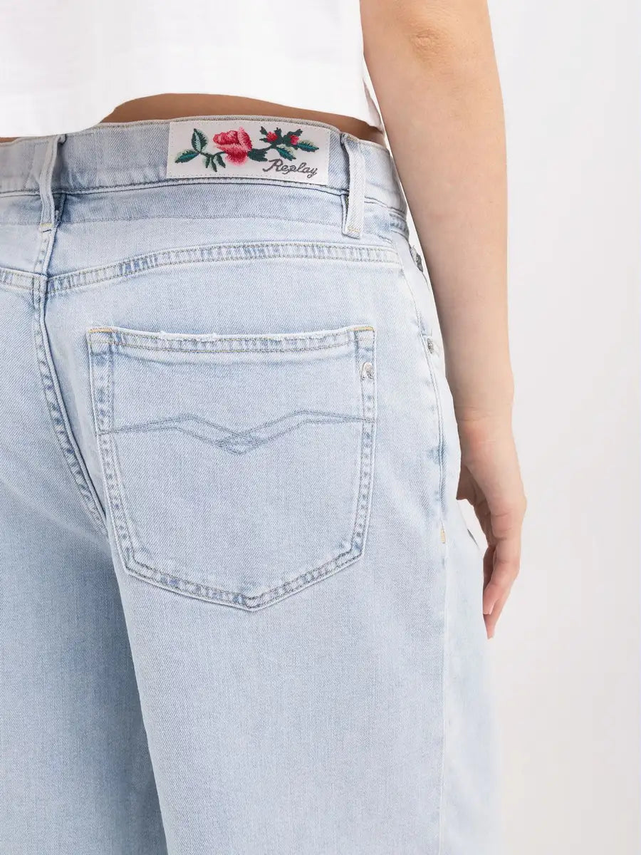 REPLAY WOMEN'S DENIM BERMUDA SHORTS WITH BELT