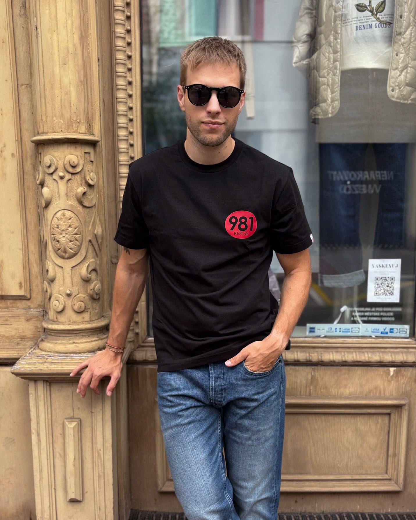 FÉRFI PÓLÓ REPLAY NYOMTATOTT 981 A MELLKASON