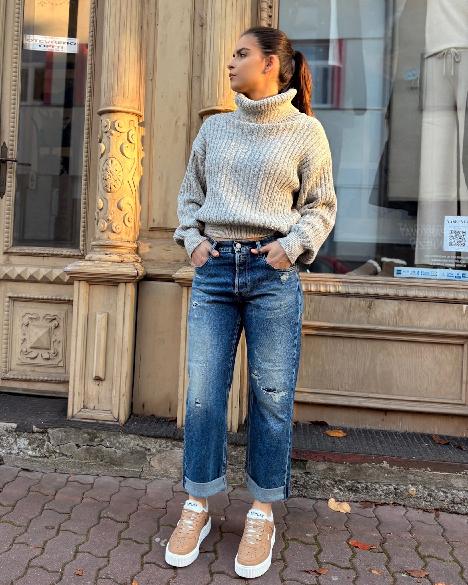 WOMEN'S REPLAY AUBRY BOY-FIT JEANS 