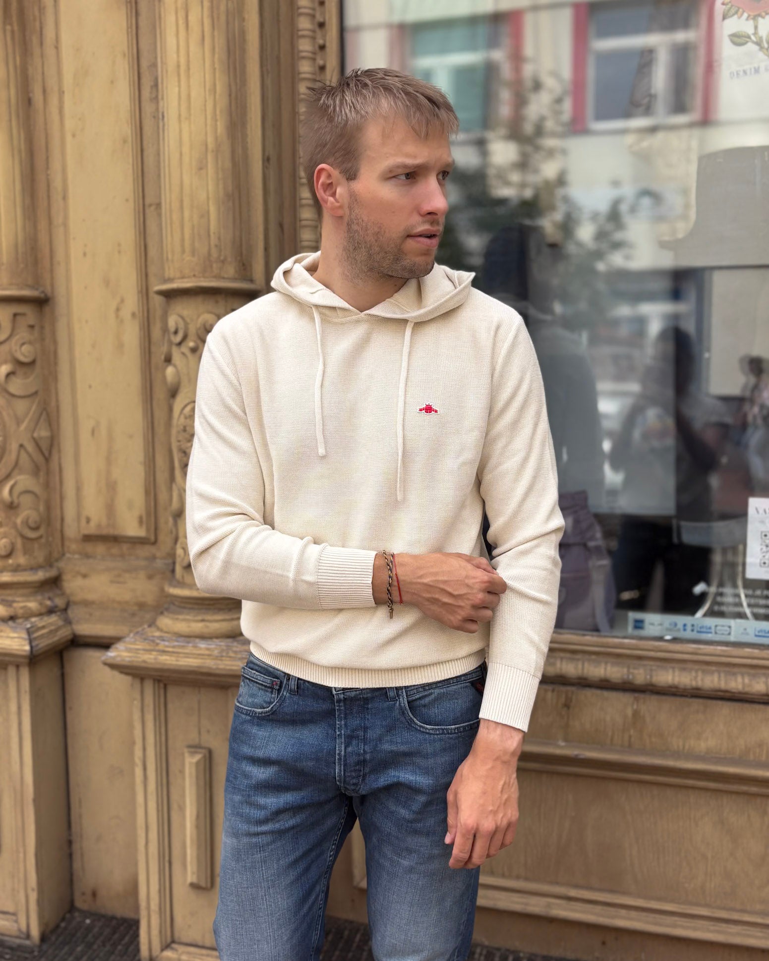 FÉRFI REPLAY KAPUCNIS LOGÓS PULÓVER