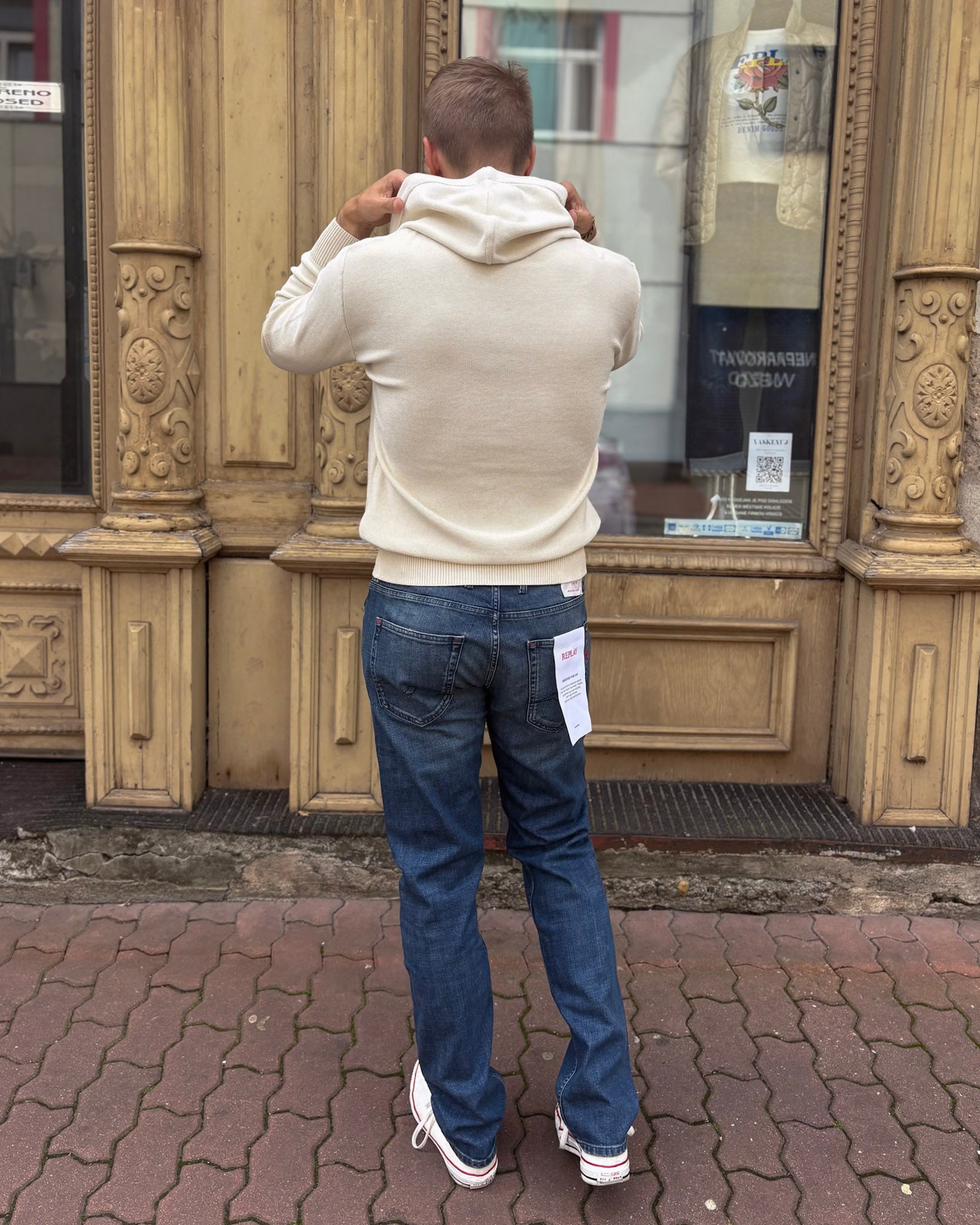 REPLAY FÉRFI EGYENES FAZÚGÁSÚ FARMER GROVER PÁRNÁS MINTÁVAL