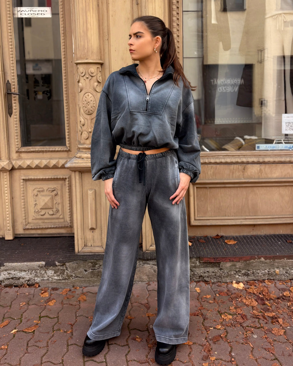 WOMEN'S REPLAY ZIP-UP HIGH COLLAR SWEATSHIRT